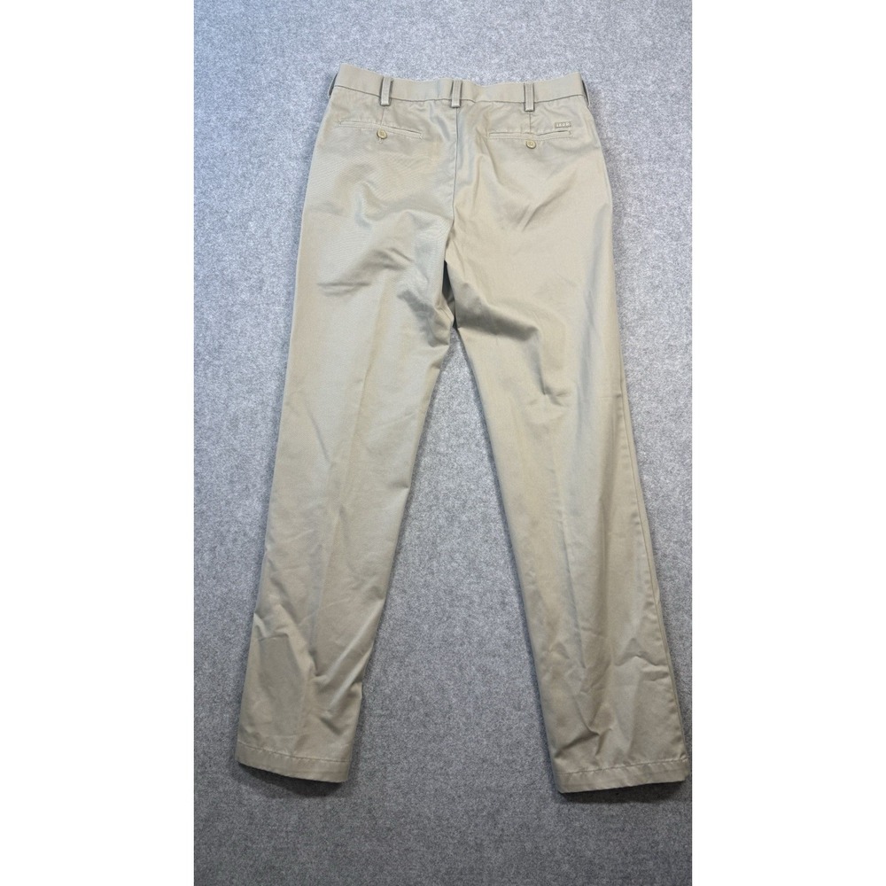 IZOD Mens Chino Pants 34x34 Slim Fit Khaki Tan 100% Cotton Flat Front Casual